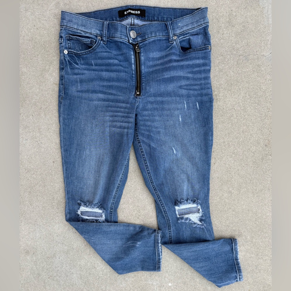 Express High Rise Ankle Denim Leggings (Size 10S)
